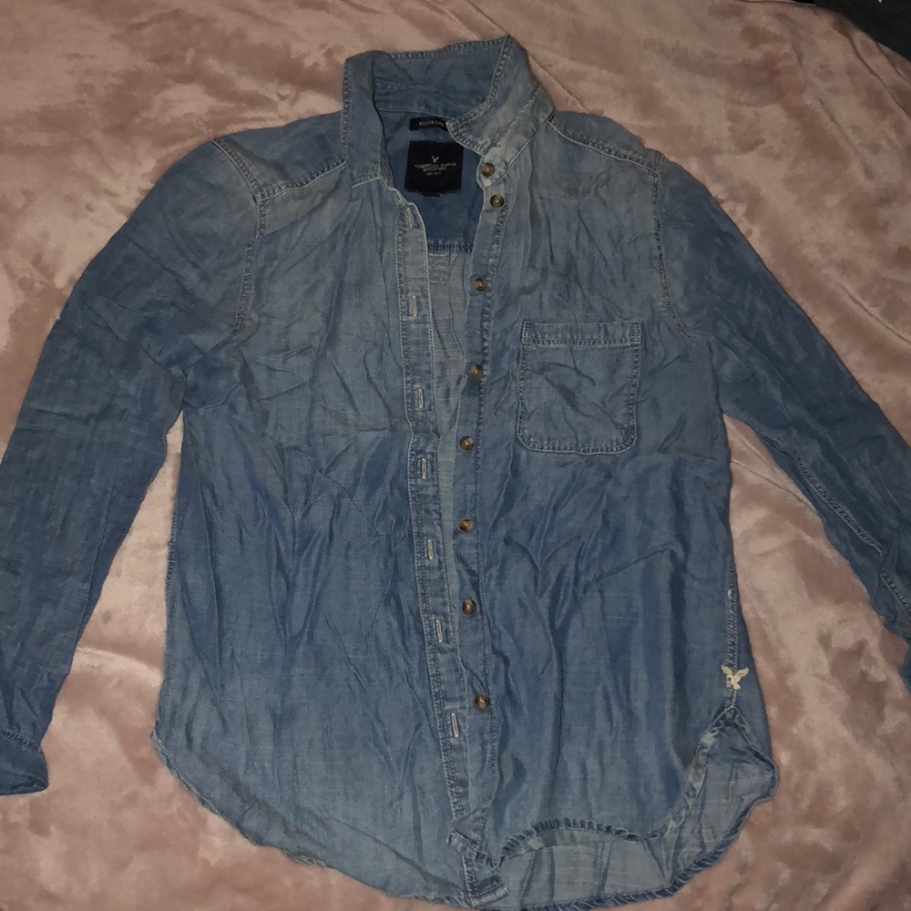 American Eagle Jean Button Down